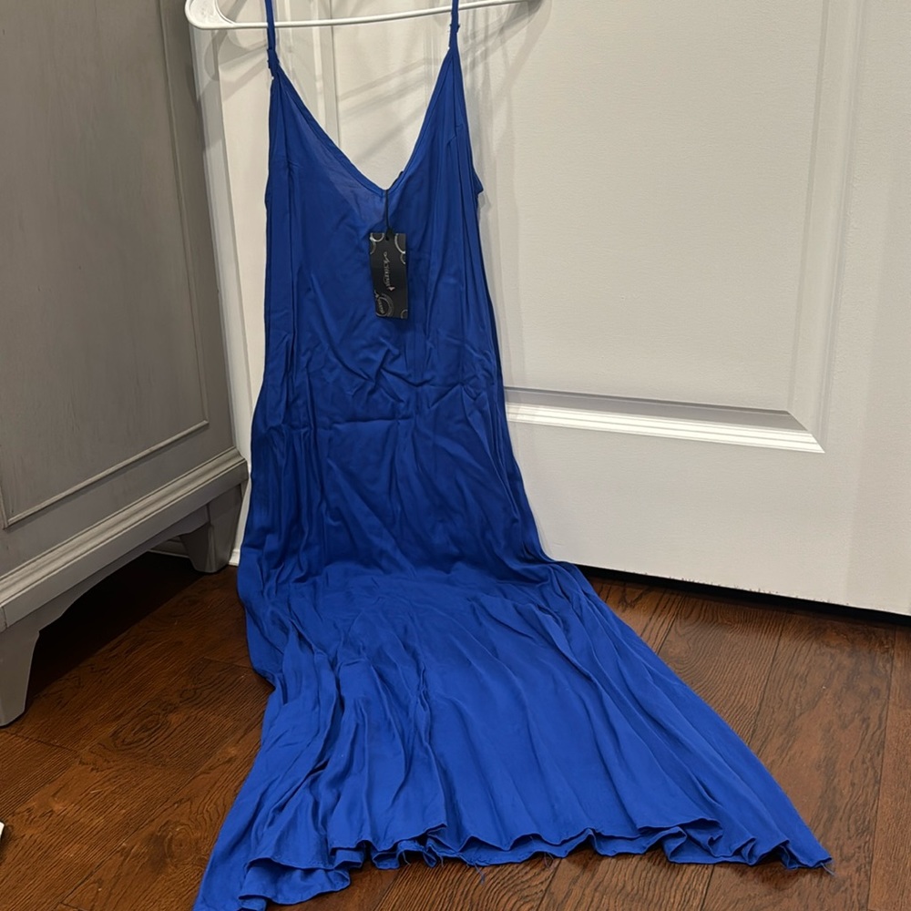 Full length blue maxi dress. NWT.